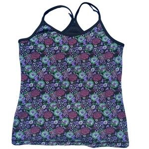 LULULEMON ATHLETIC RACER BACK POWER Y TANK TOP PURPLE GREEN MULTI COLOR SIZE 4/6